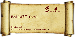 Balló Axel névjegykártya